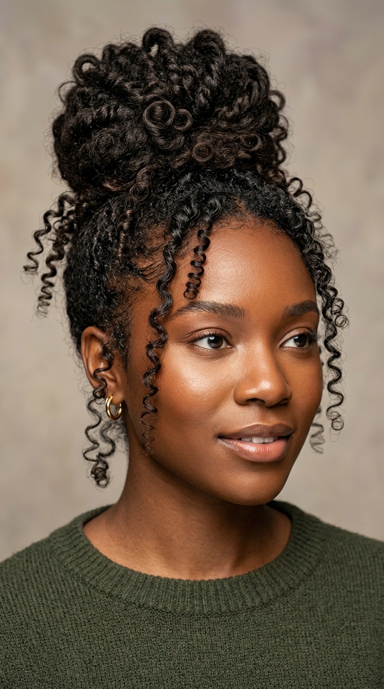 Curly Tendril Messy Bun