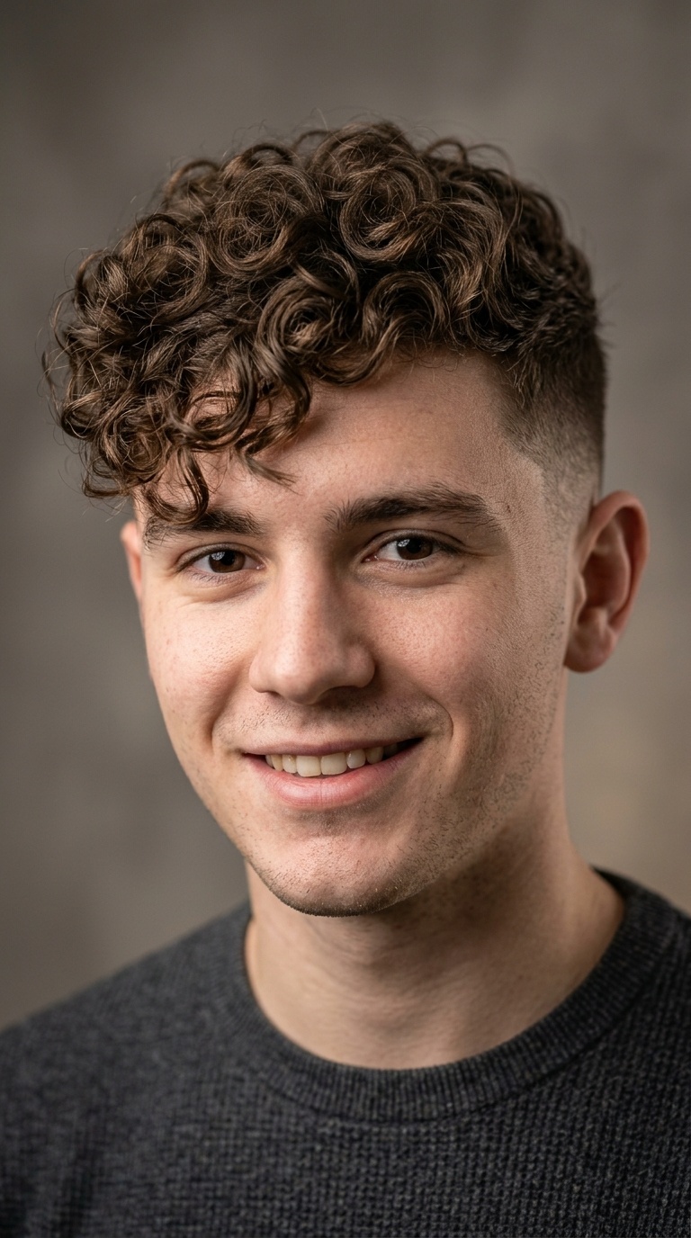 Curly Top with Short Sides