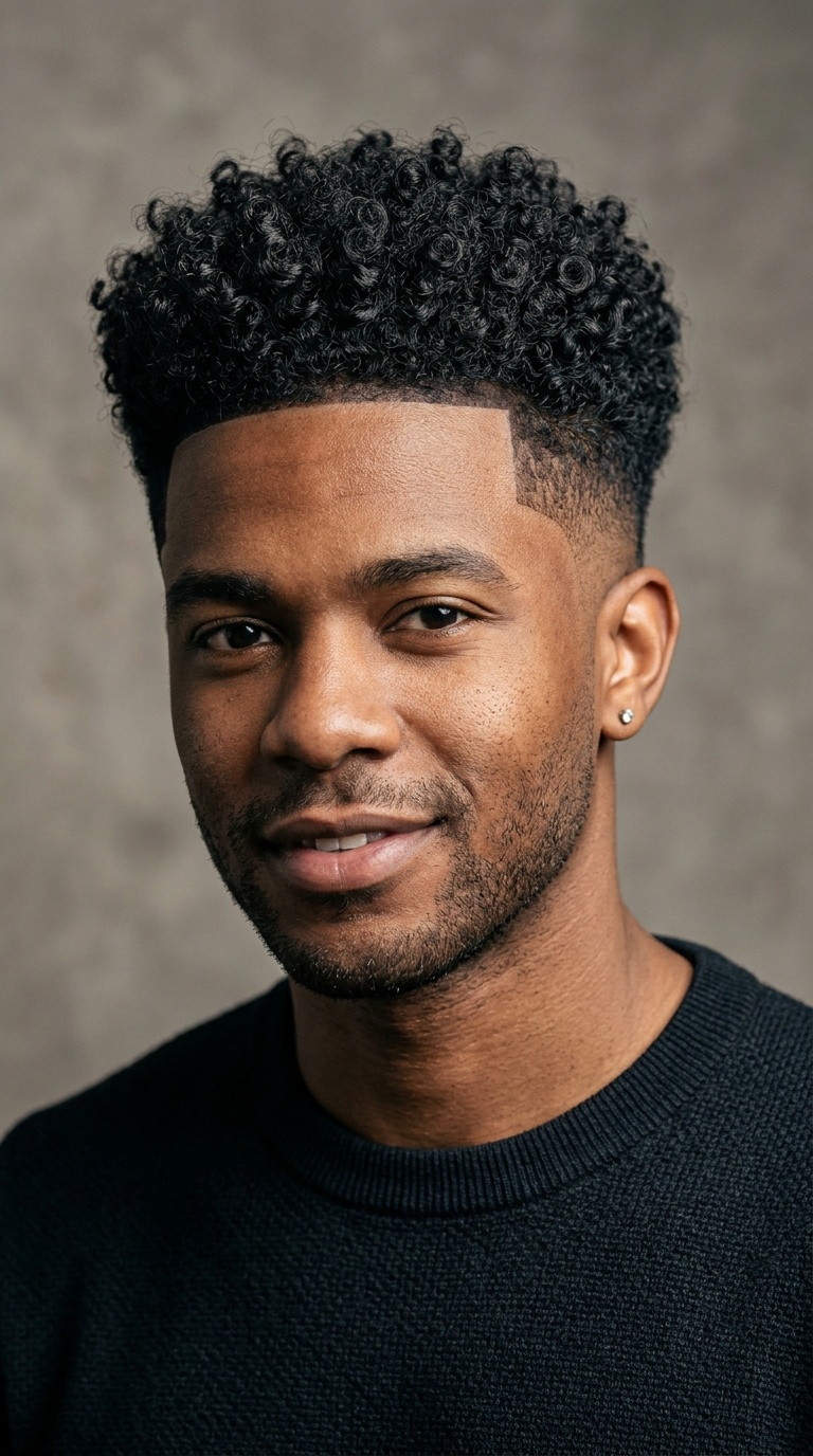 Curly Undercut with Crisp Edges