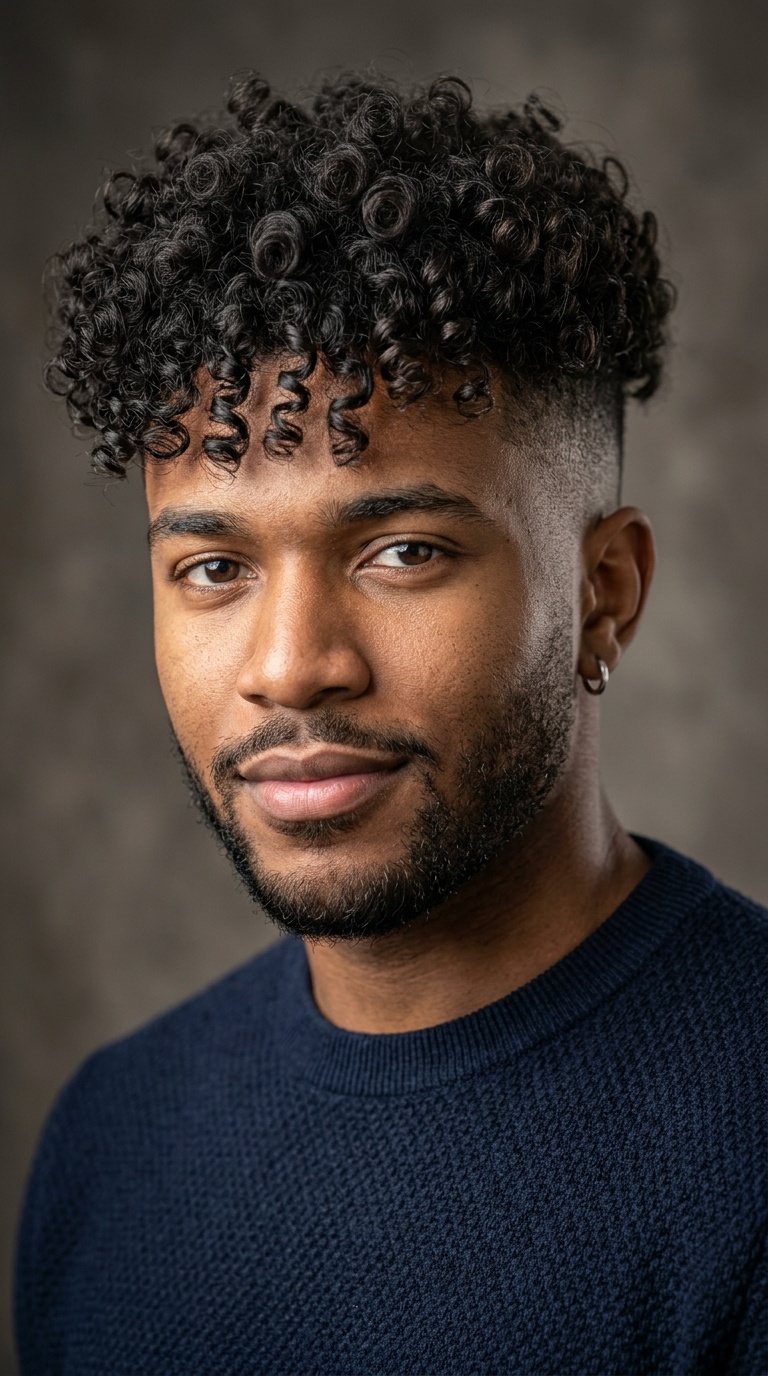 Curly Undercut with High Contrast