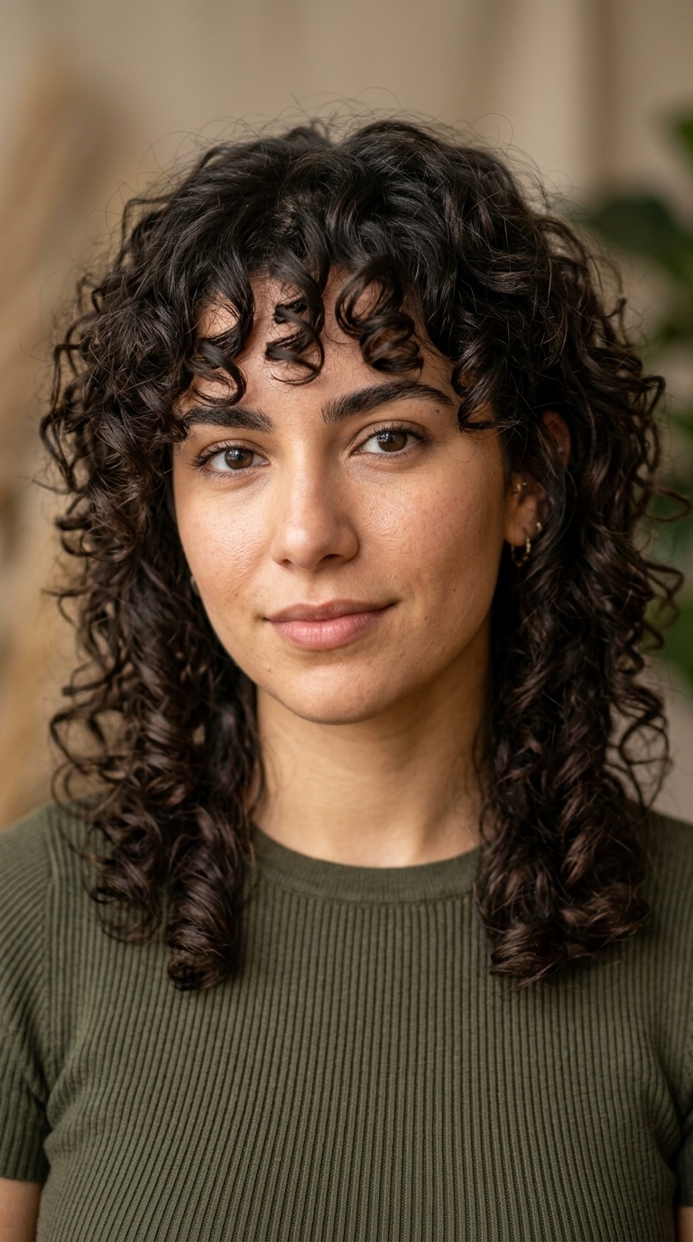 Curly Wolf Cut with Ringlet Fringe