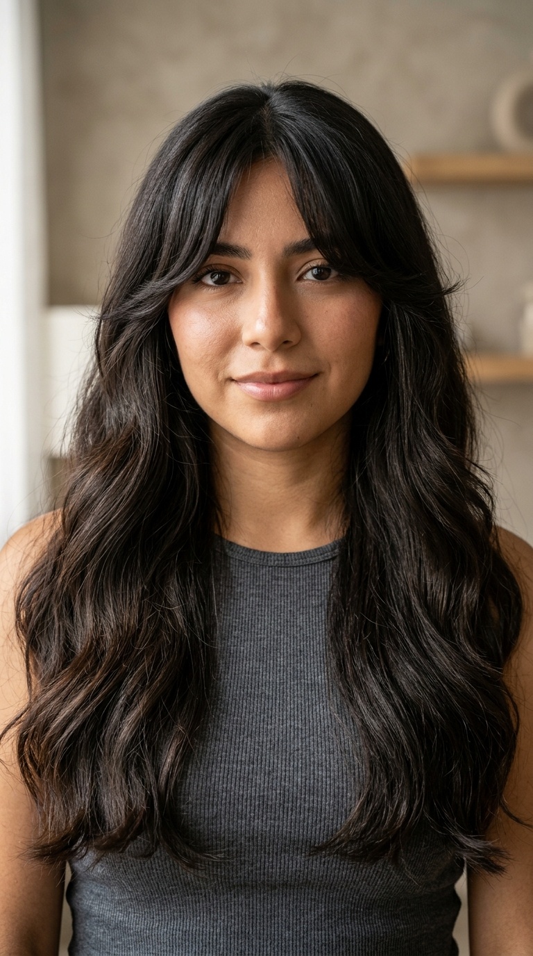 Curtain Bangs with Long Hair
