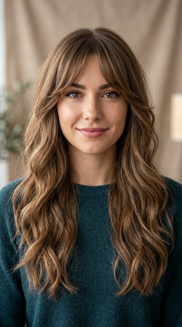 Curtain Bangs with Long Layers