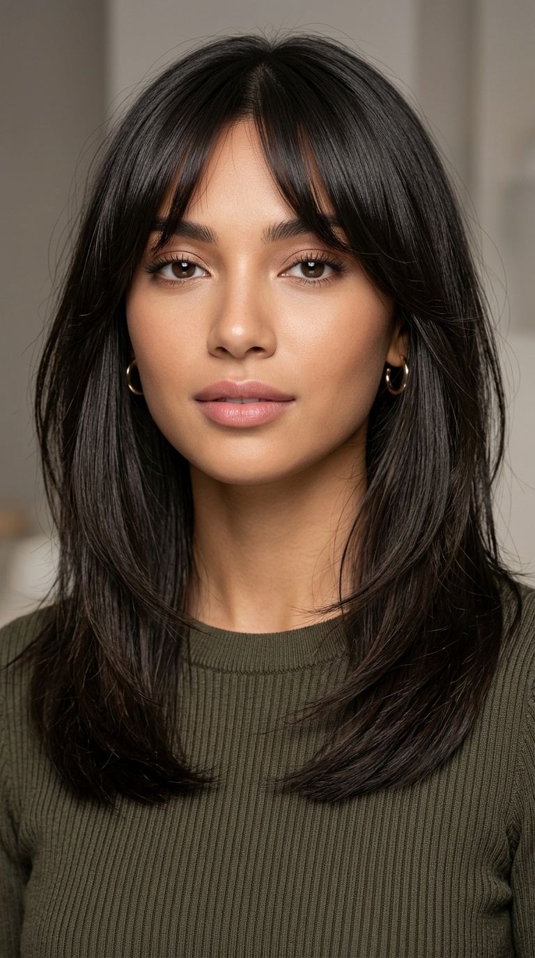 Curtain Bangs with Seamless Blending