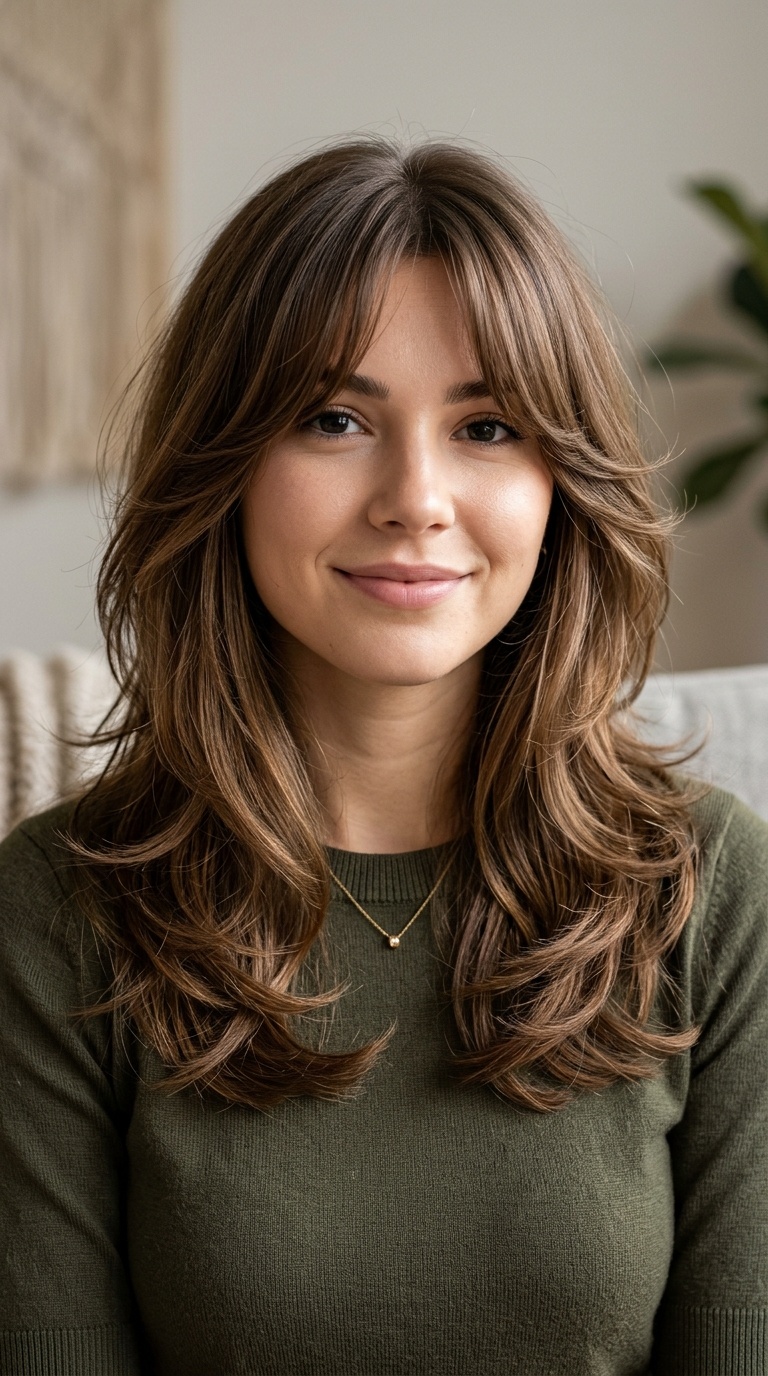 Curtain Bangs with Soft Layers