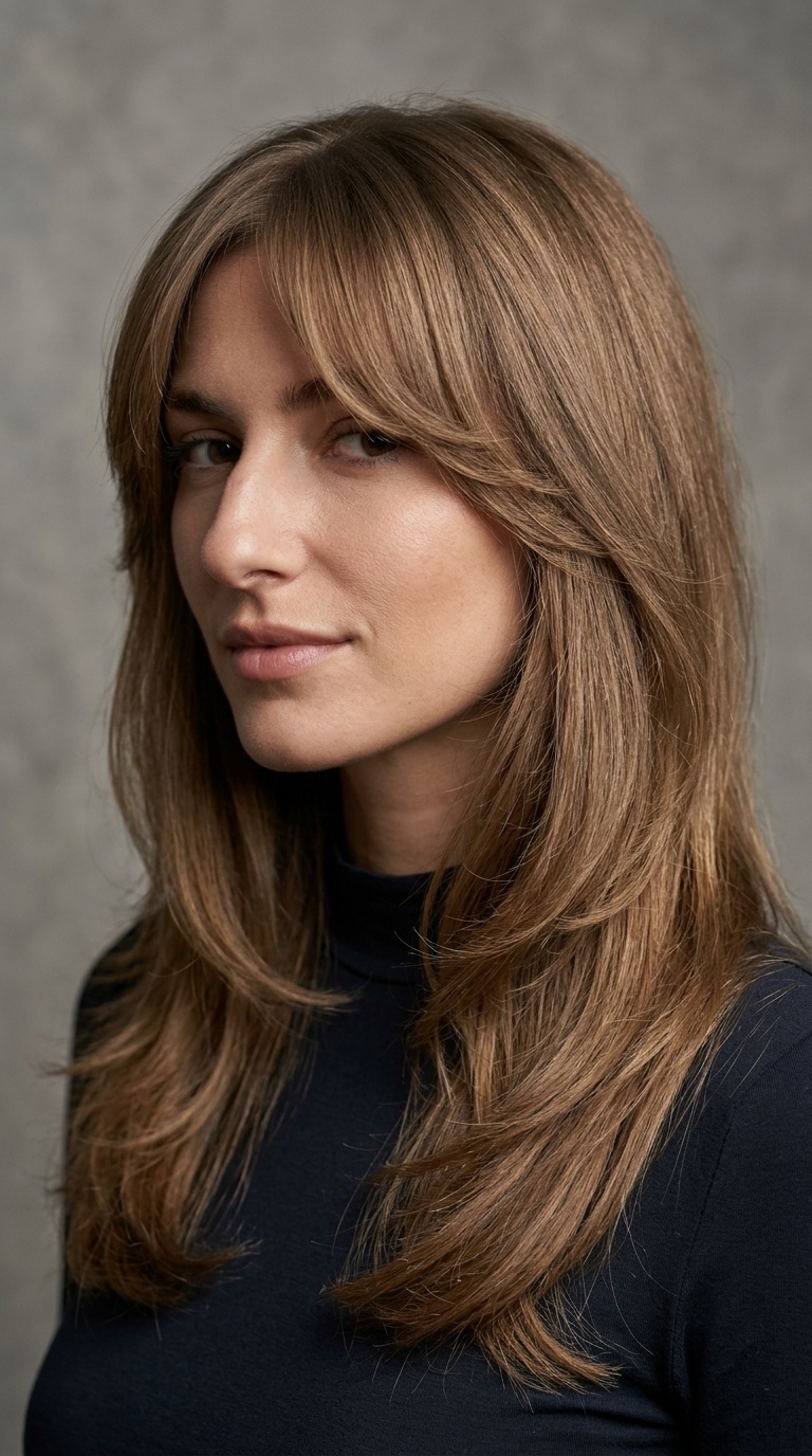 Curtain Bangs with Voluminous Layers