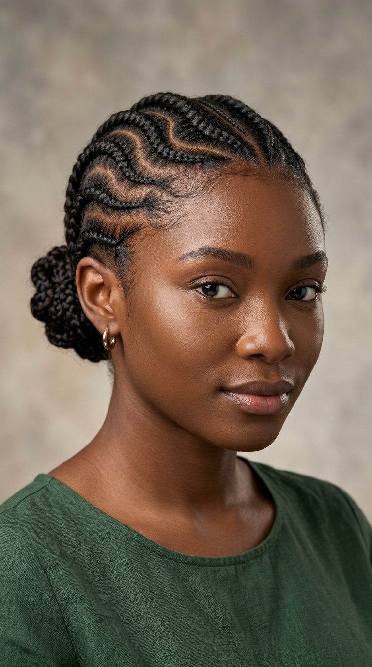 Curved S-Shape Cornrows