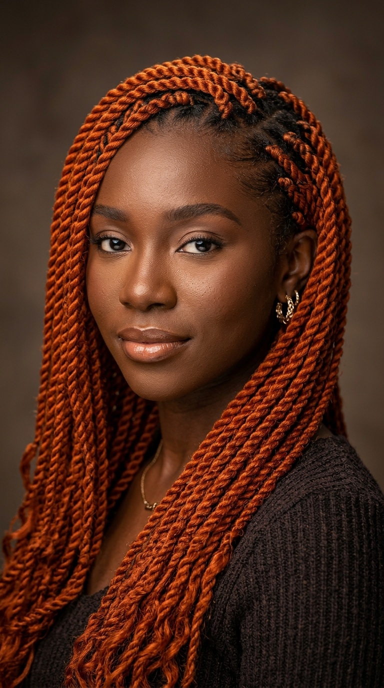 Deep Carrot Senegalese Twists