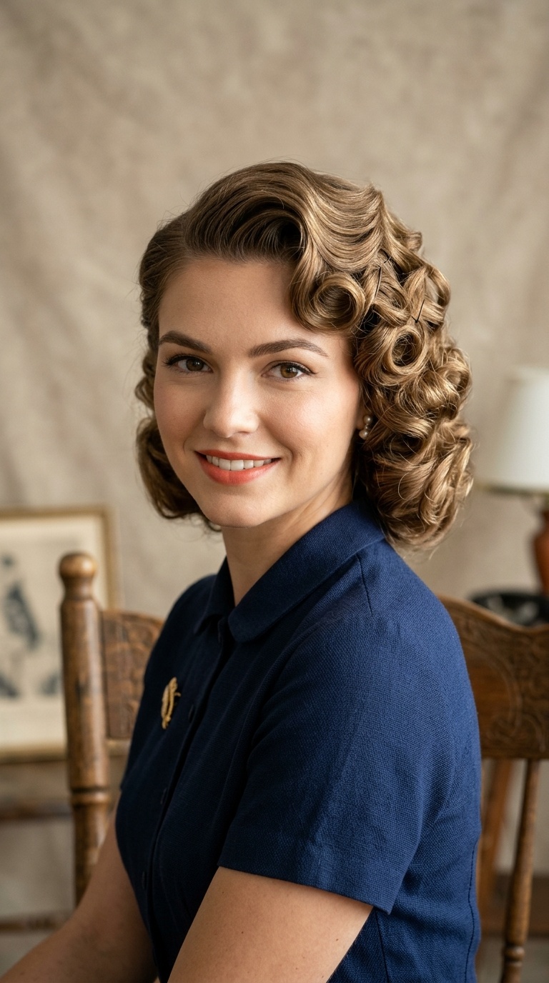 Deep-Parted Pin Curl Set