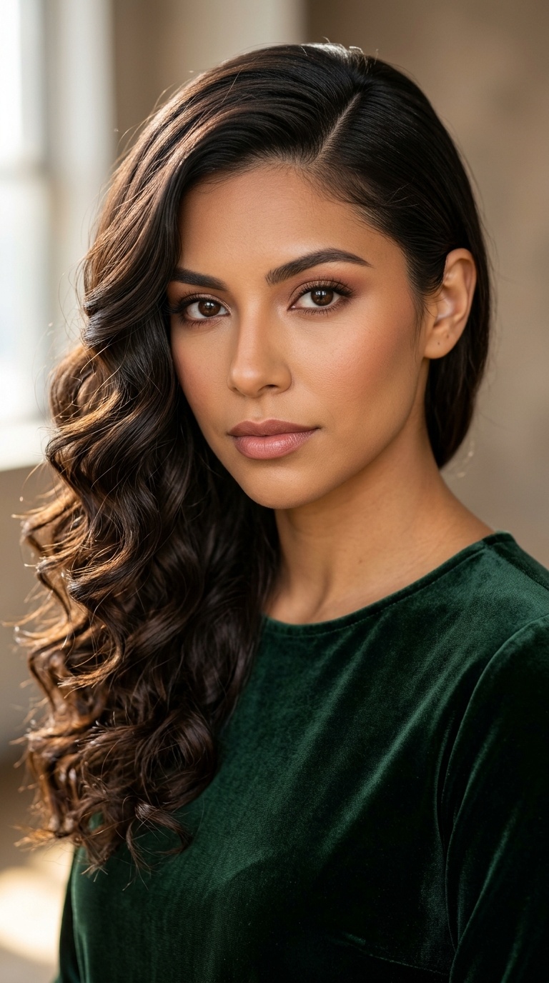 Deep Side Part Glamour