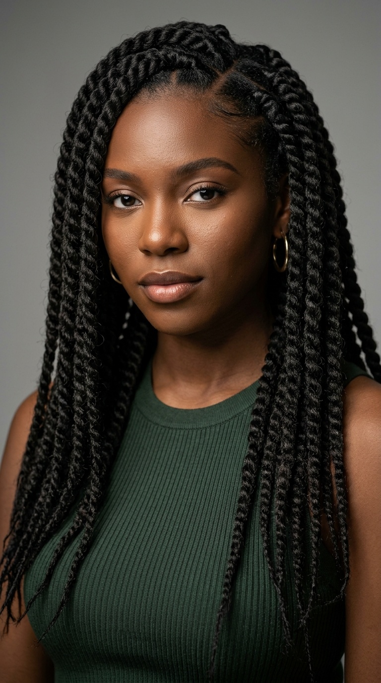 Deep Side Part Jumbo Twists