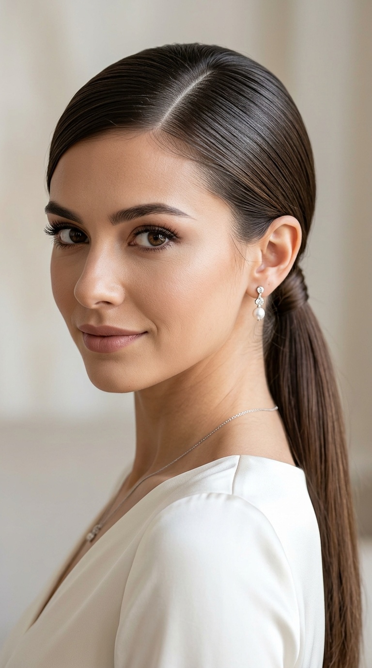 Deep Side Part Pony