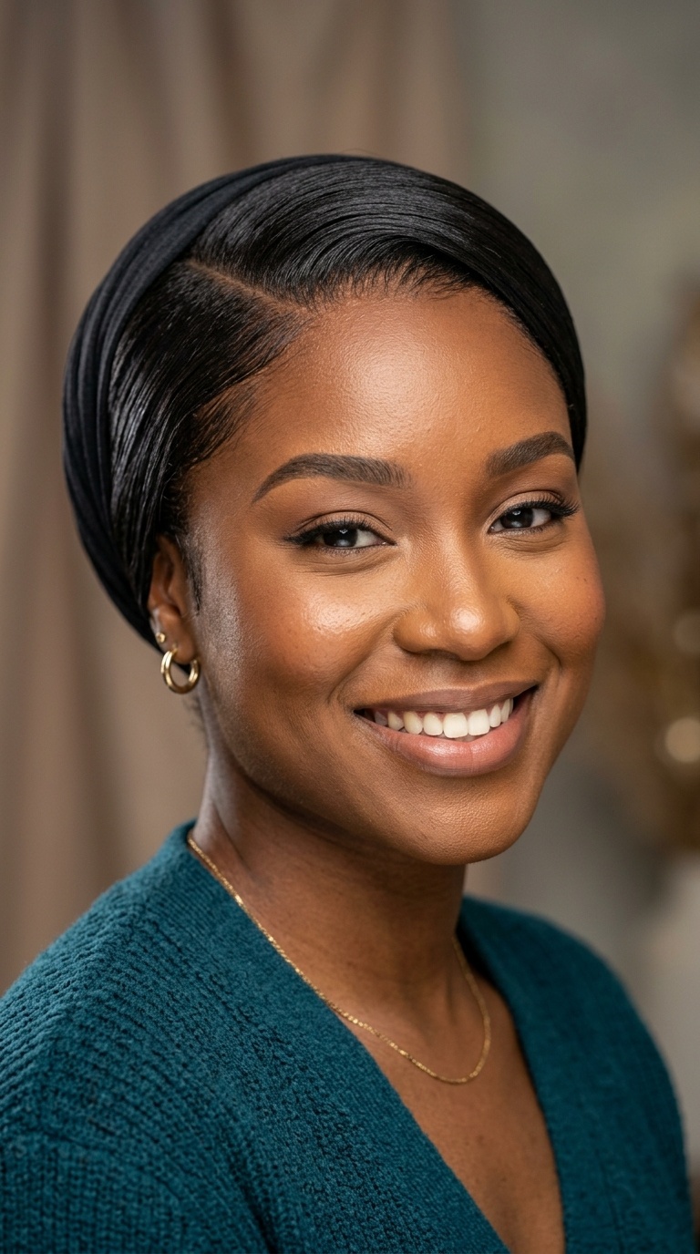 Deep Side Part Sleek Wrap