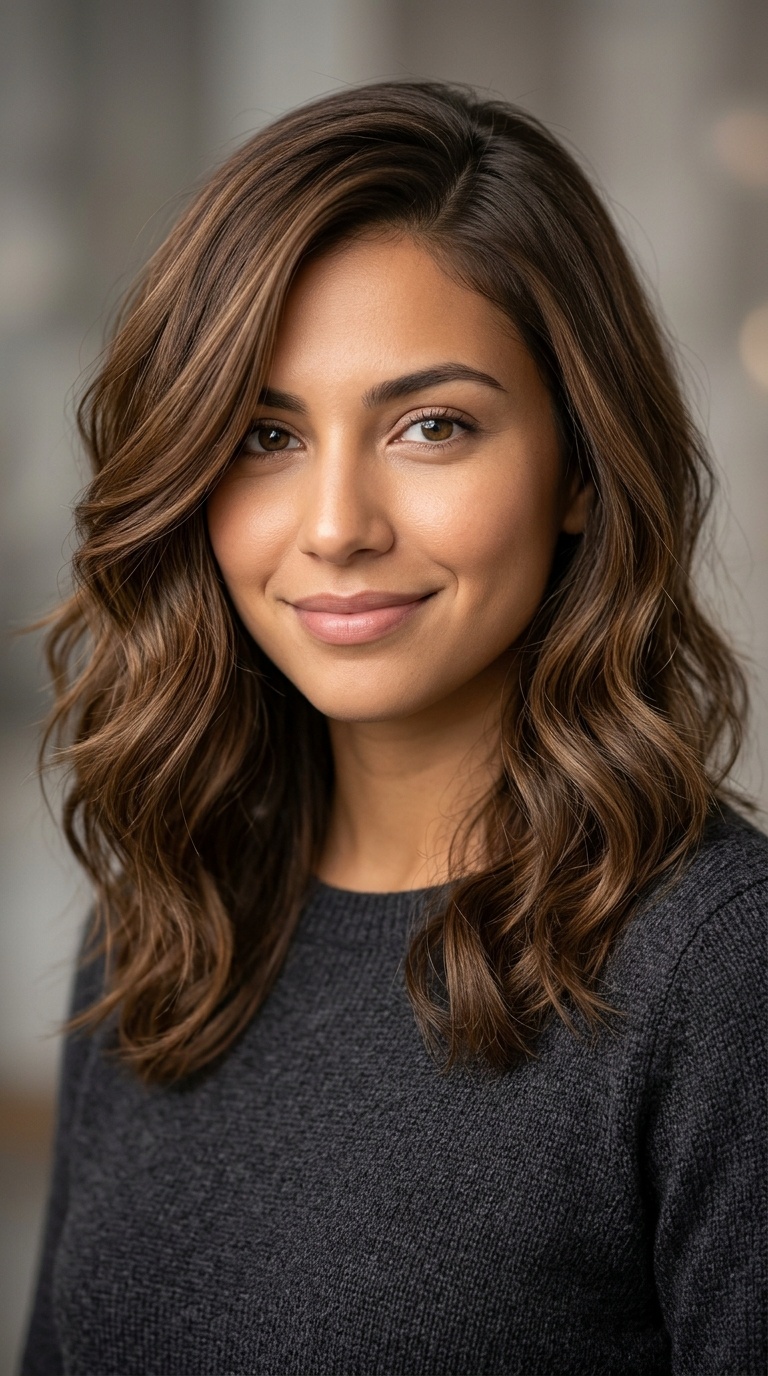 Deep Side Part with Hollywood Casual Waves