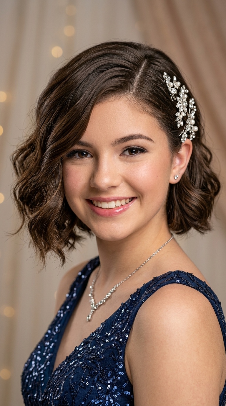 Deep Side Part with Jewel Clips