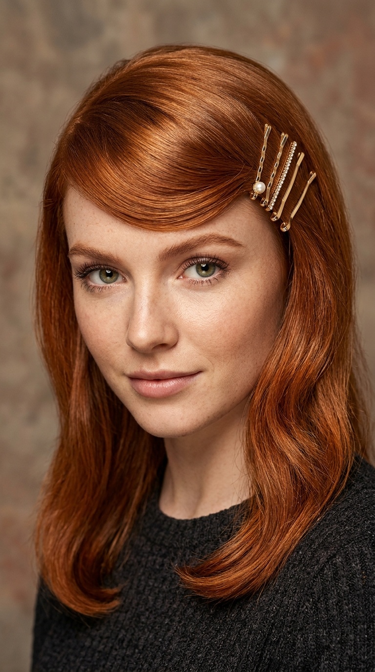 Deep Side Part with Pins