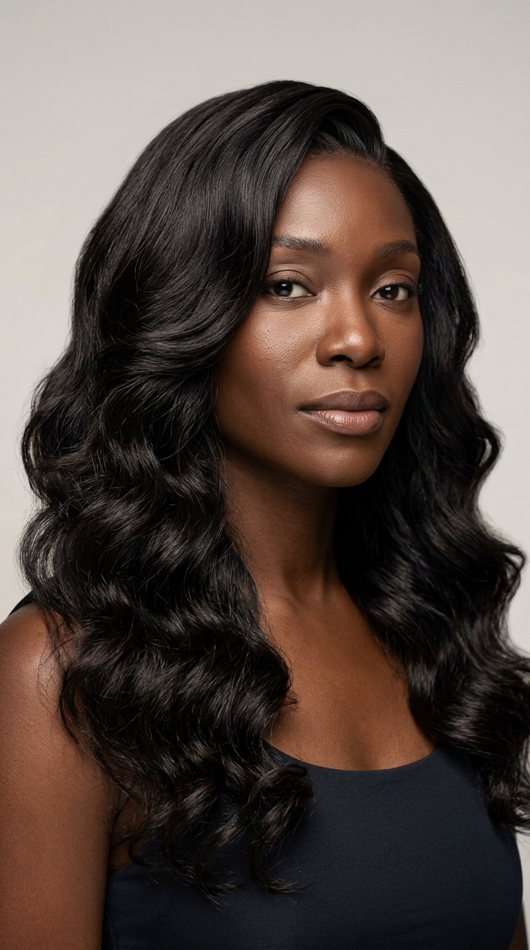 Deep Side Part with Voluminous Waves