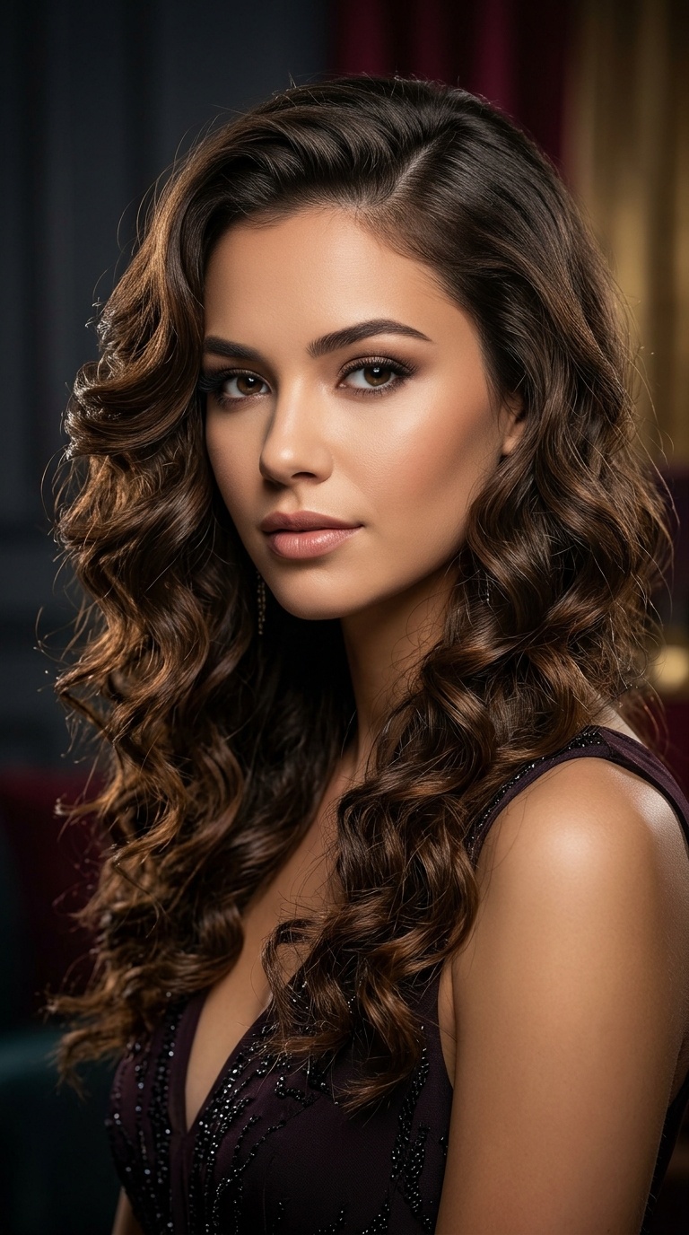 Deep Side-Parted Curls