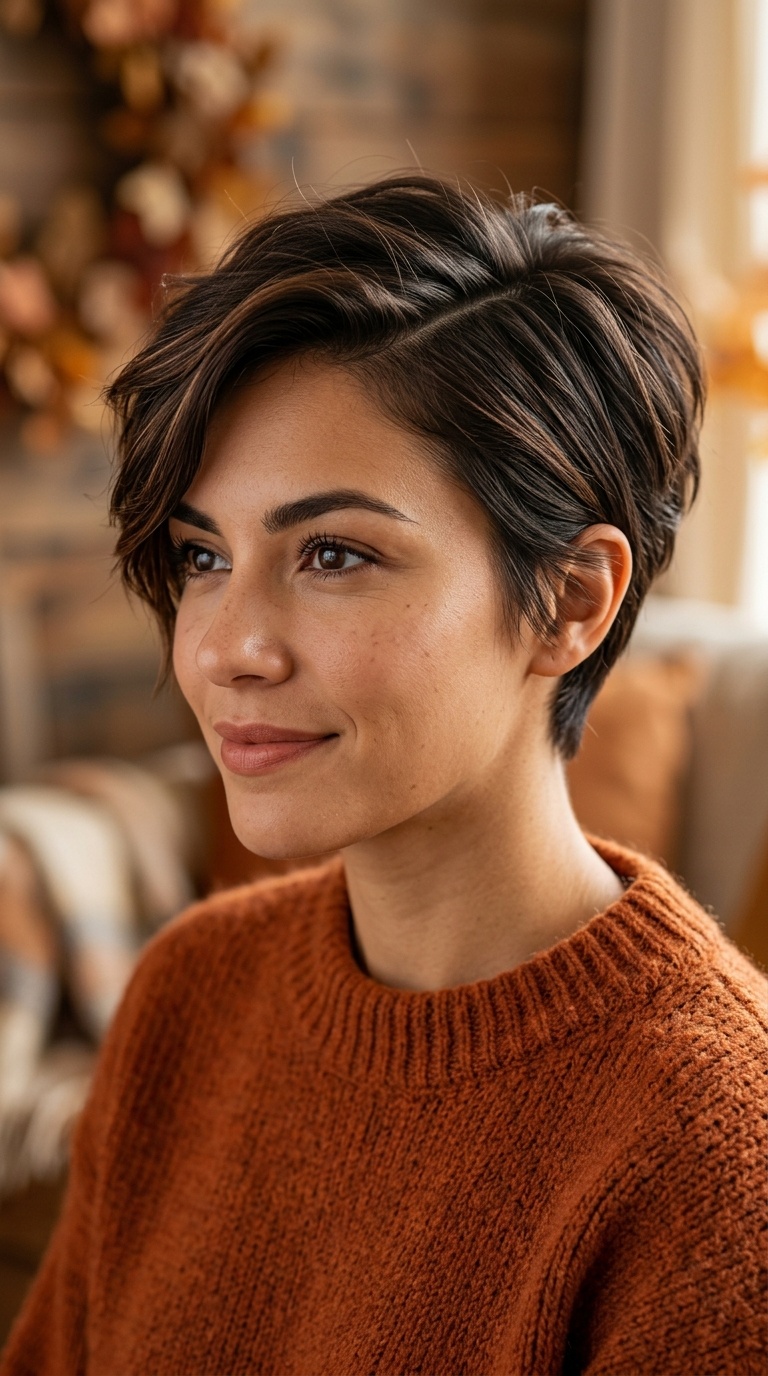 Deep Side-Parted Pixie