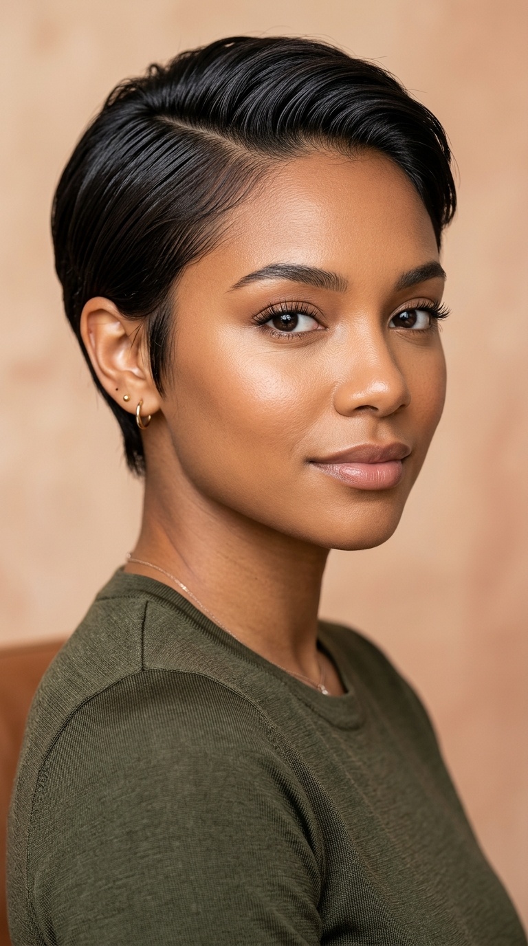 Deep Side-Parted Pixie