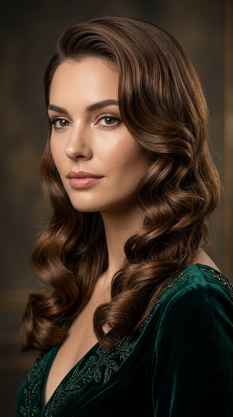 Deep Side-Parted Vintage Waves