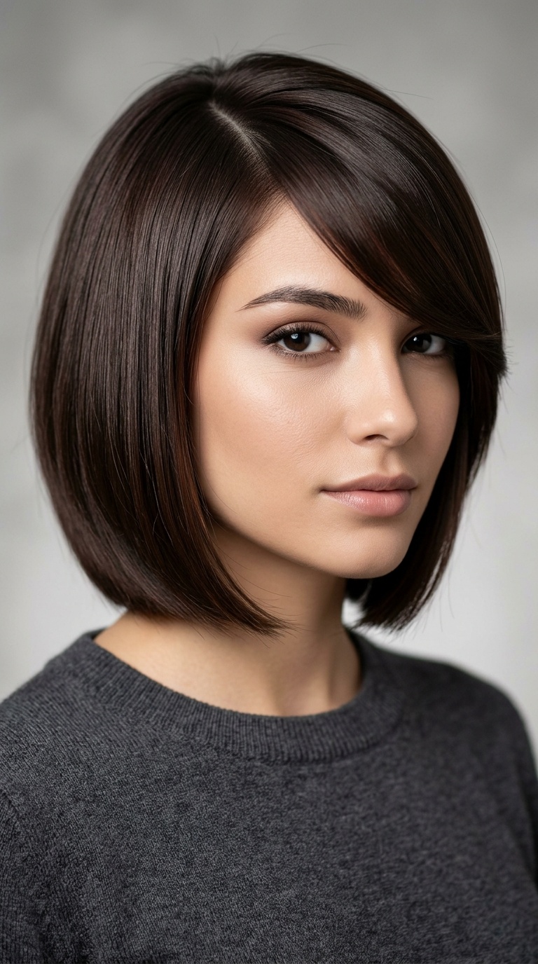 Deep Side-Swept Bangs