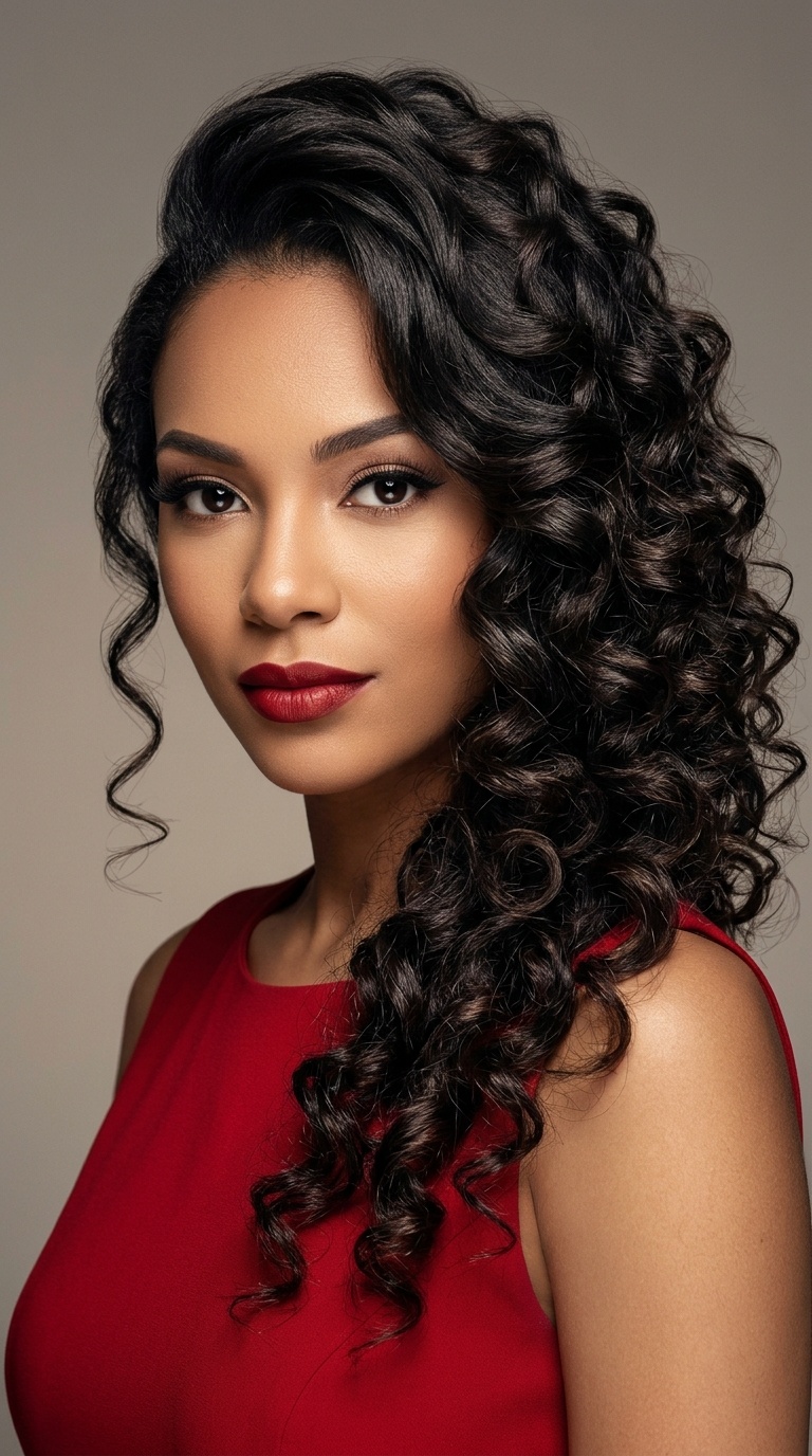 Deep Side-Swept Curls