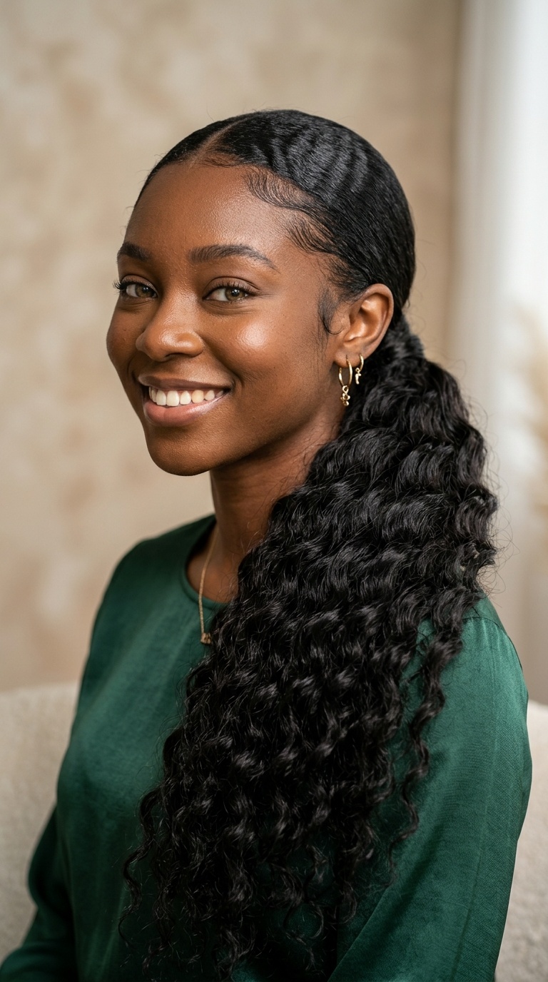 Deep Wave Low Slung Ponytail