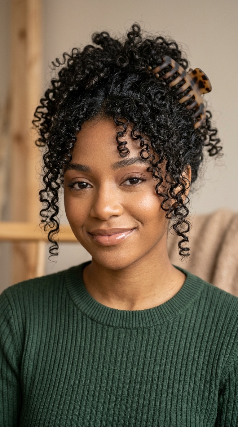 Defined Curls with Claw Clip