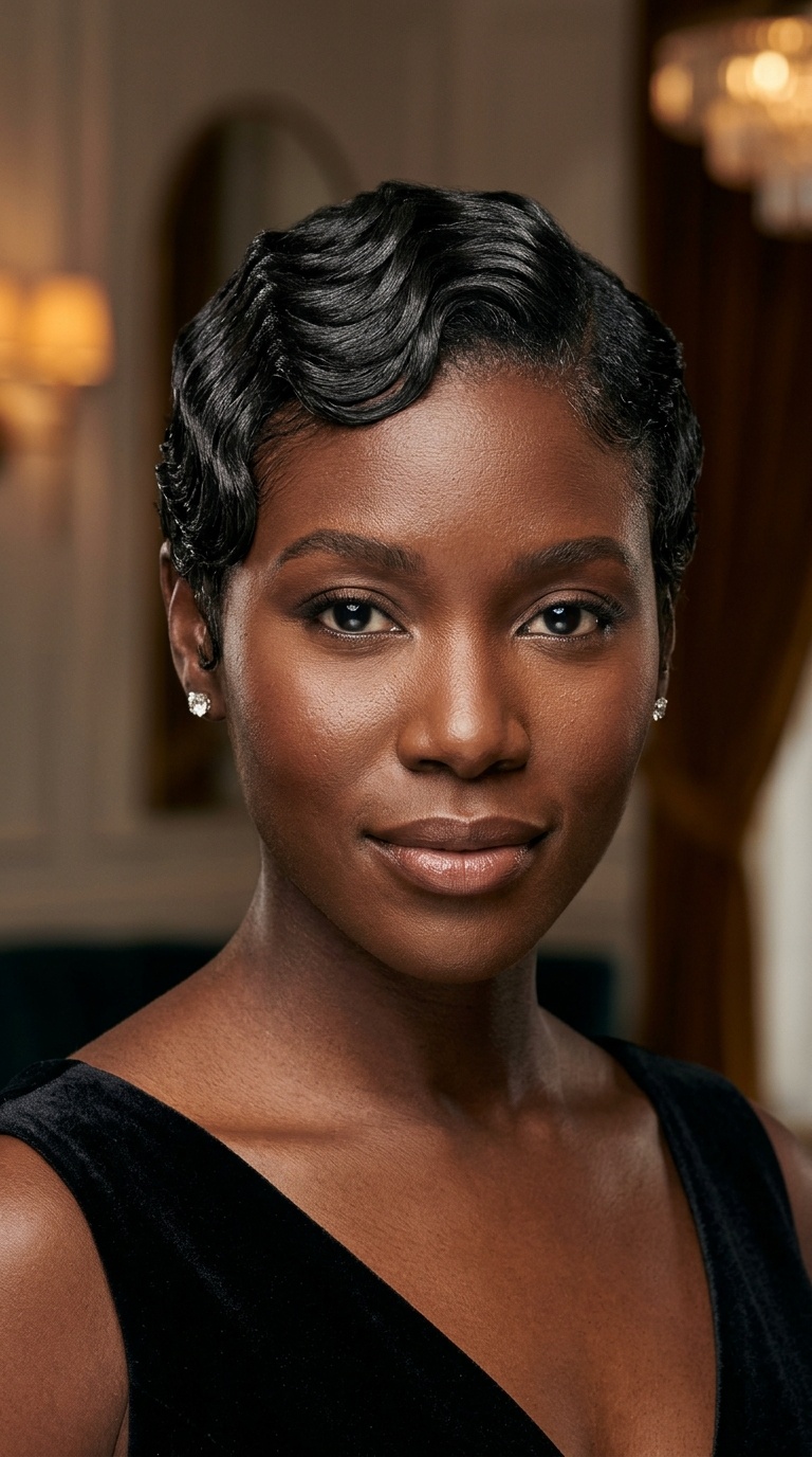 Defined Finger Waves on Natural Hair