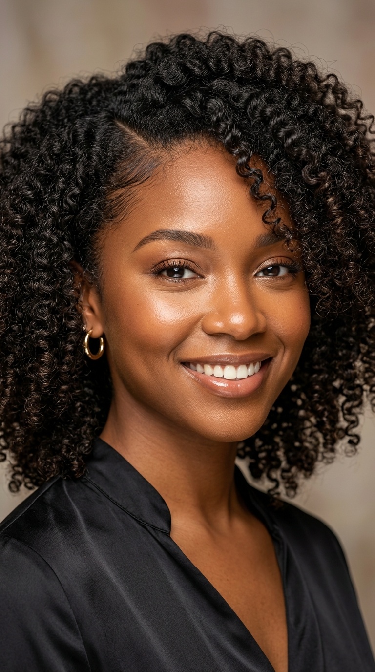 Defined Wash-and-Go with a Deep Side Part