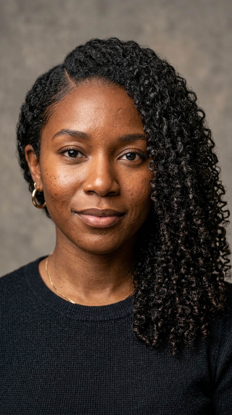 Defined Wash-and-Go with Side Part
