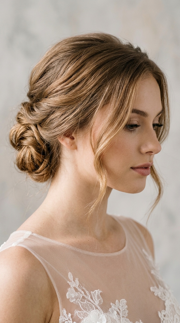 Delicate Chignon for Illusion Necklines