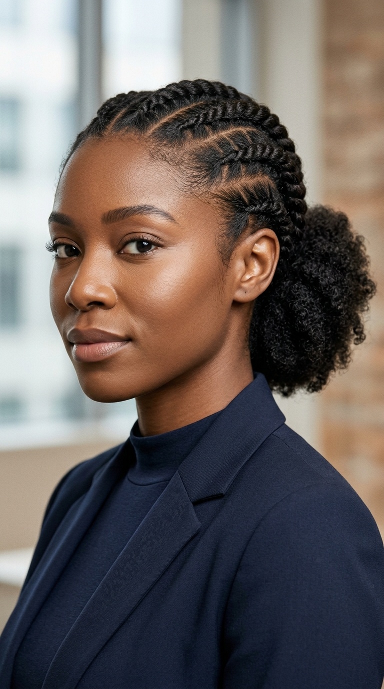 Diagonal Back Flat Twists with Textured Low Puff