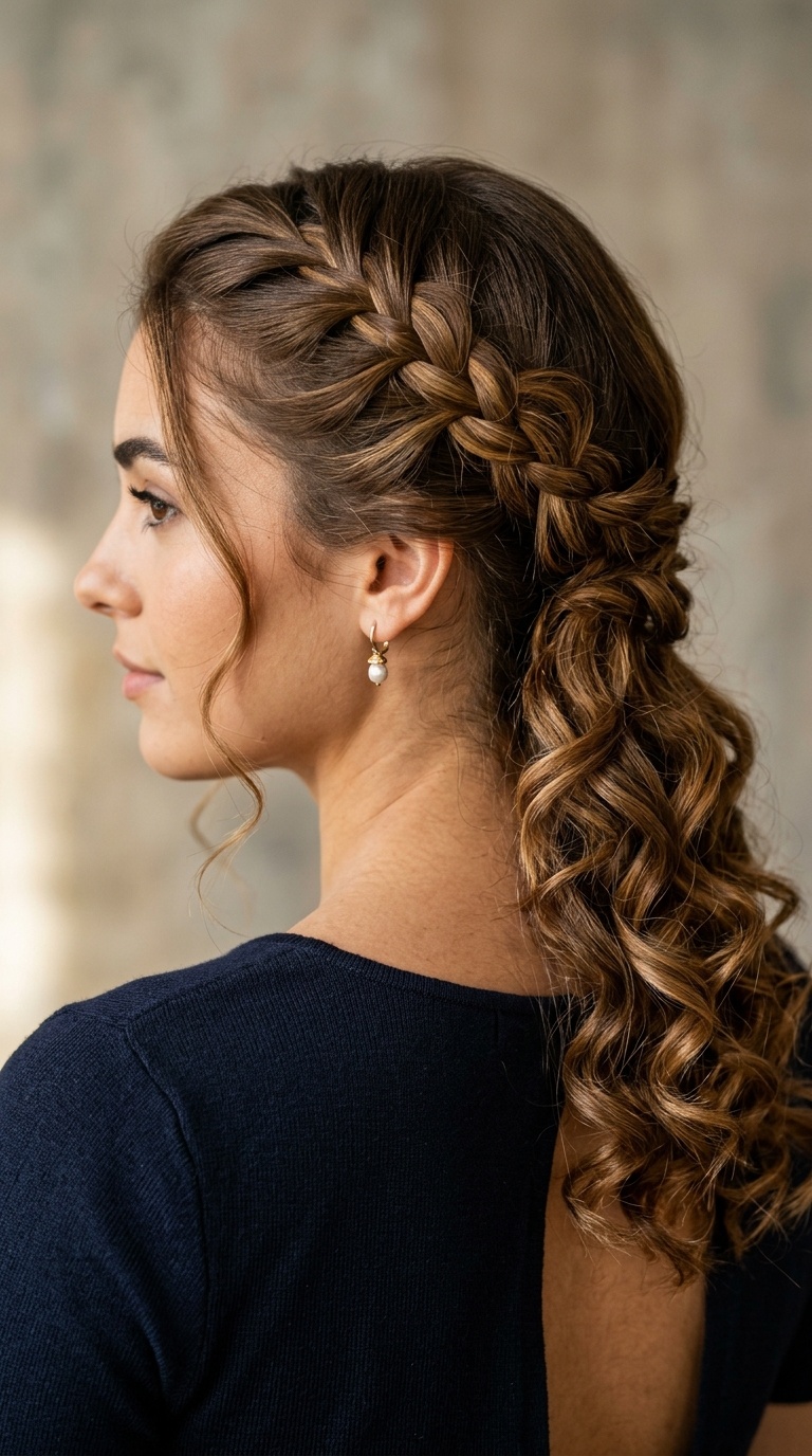 Diagonal Braid with Romantic Ringlets