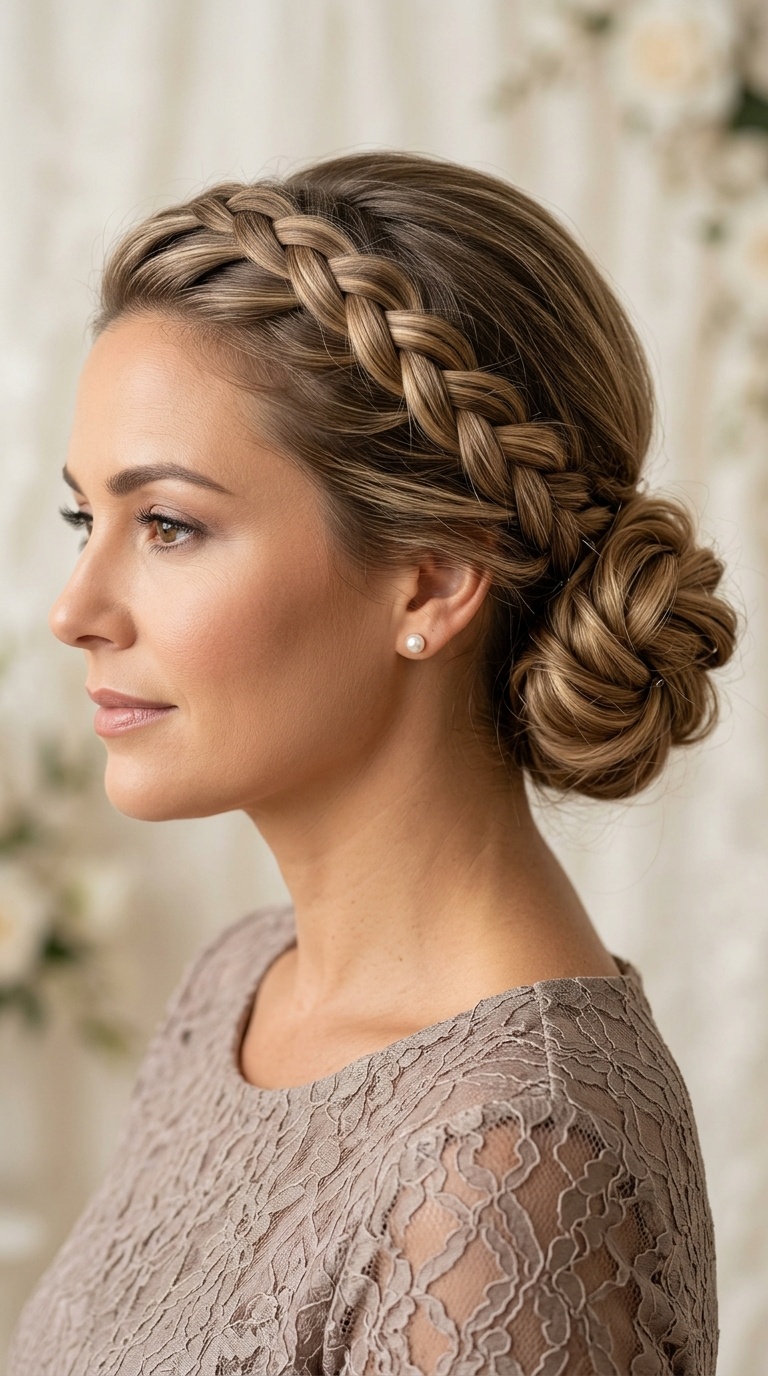 Diagonal Dutch Braid into a Soft Bun