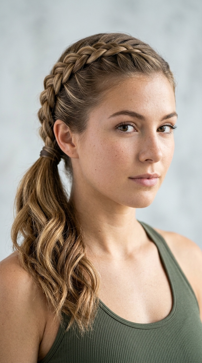 Diagonal Dutch Braid to Side Pony