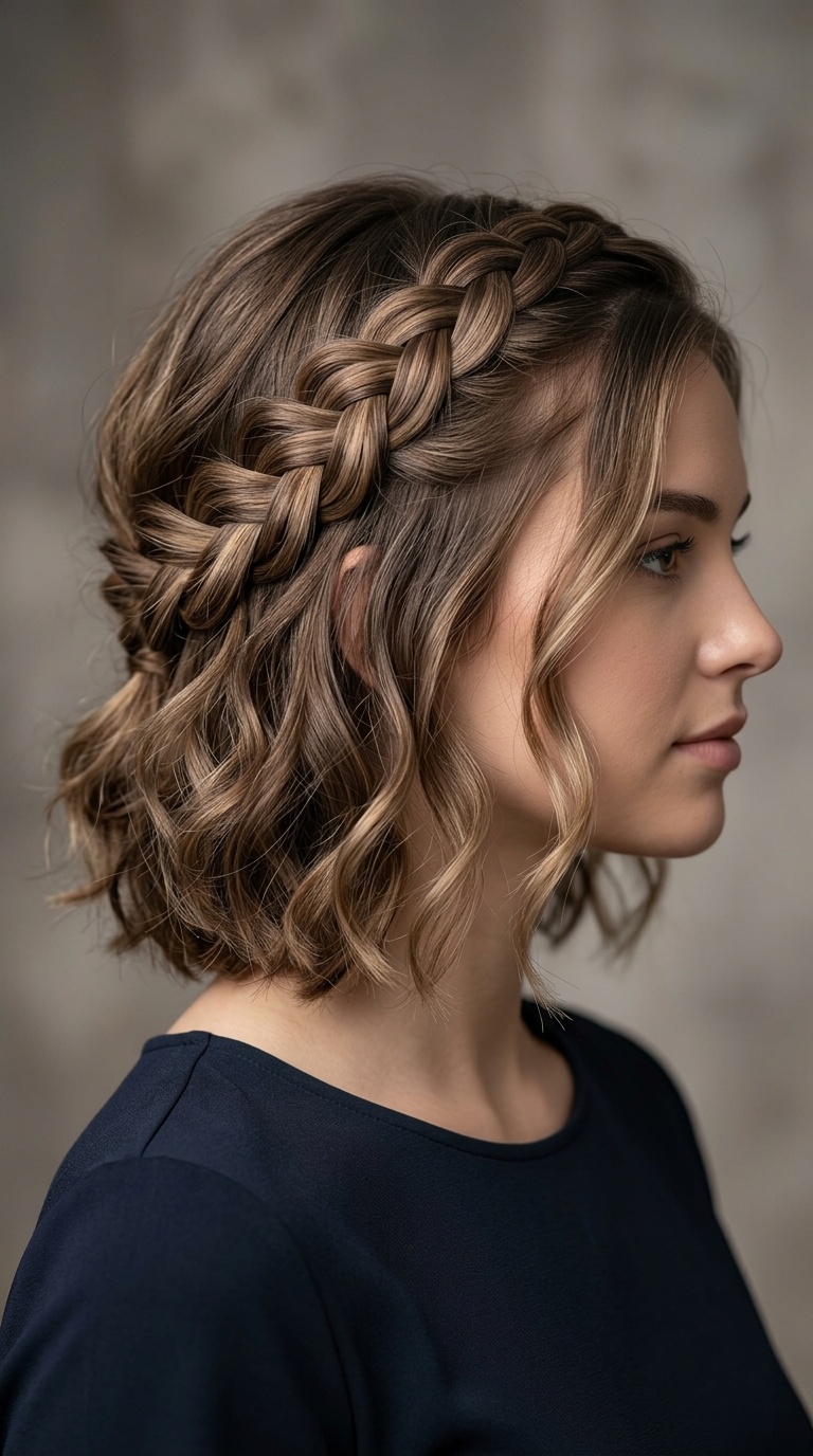 Diagonal Dutch Braid with Curls