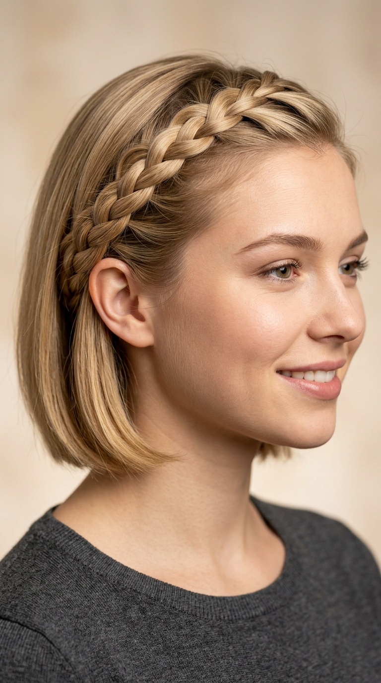 Diagonal French Braid Sweep
