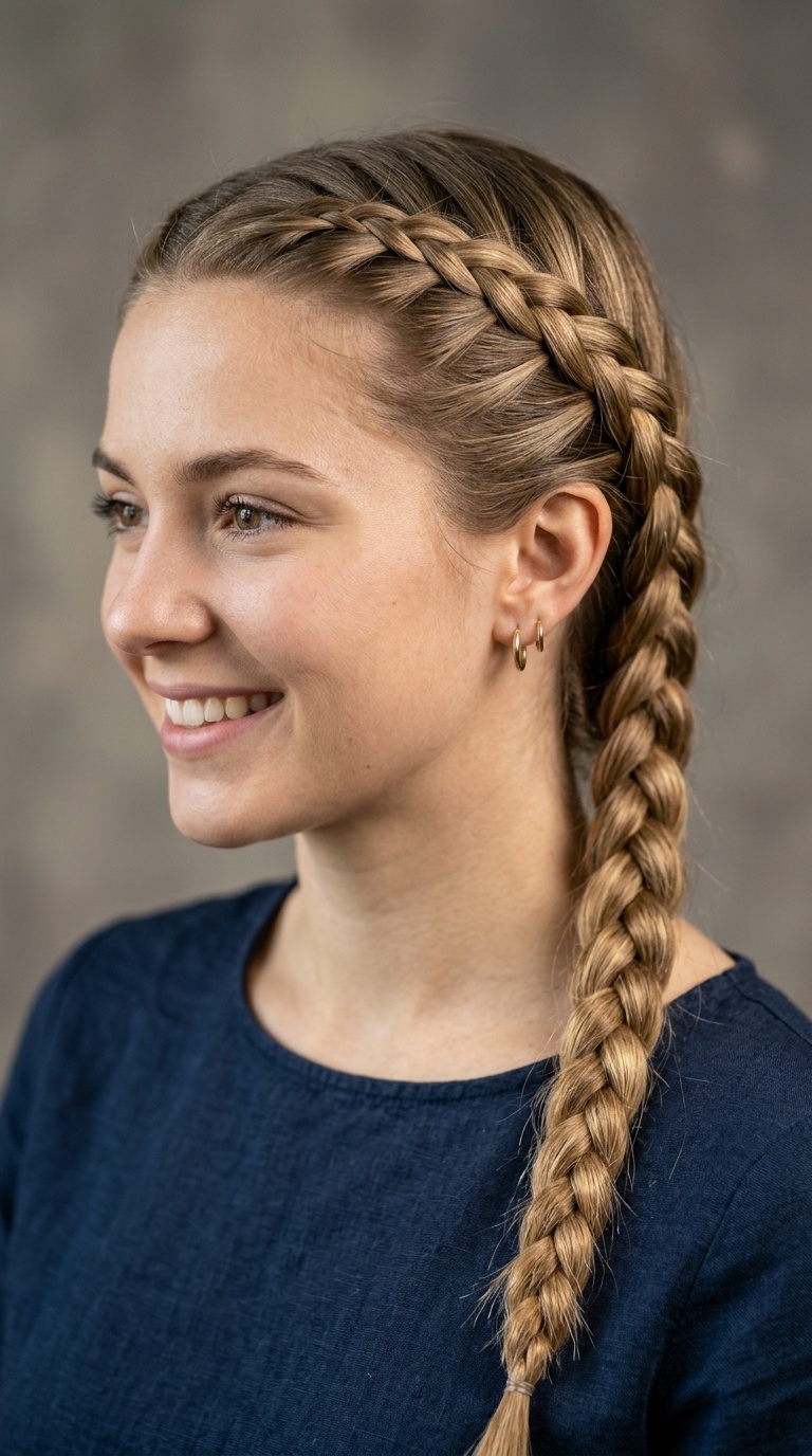 Diagonal French Braid Tail
