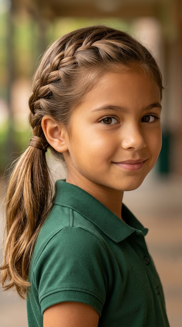 Diagonal French Braid to Side Pony