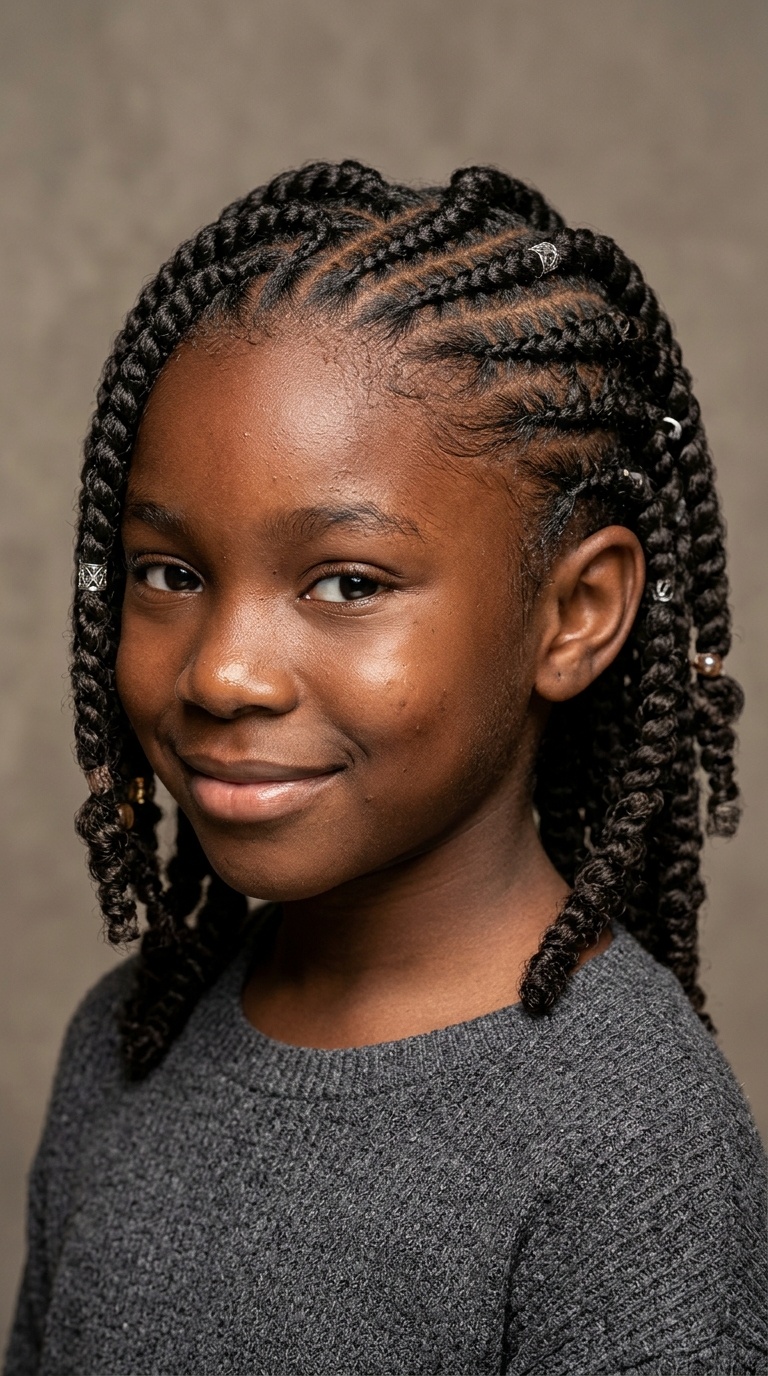 Diagonal Goddess Cornrows