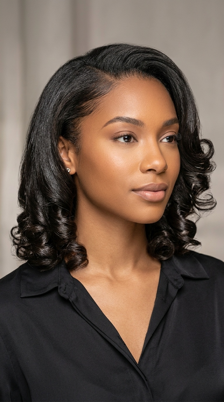 Directional Face-Framing Curls