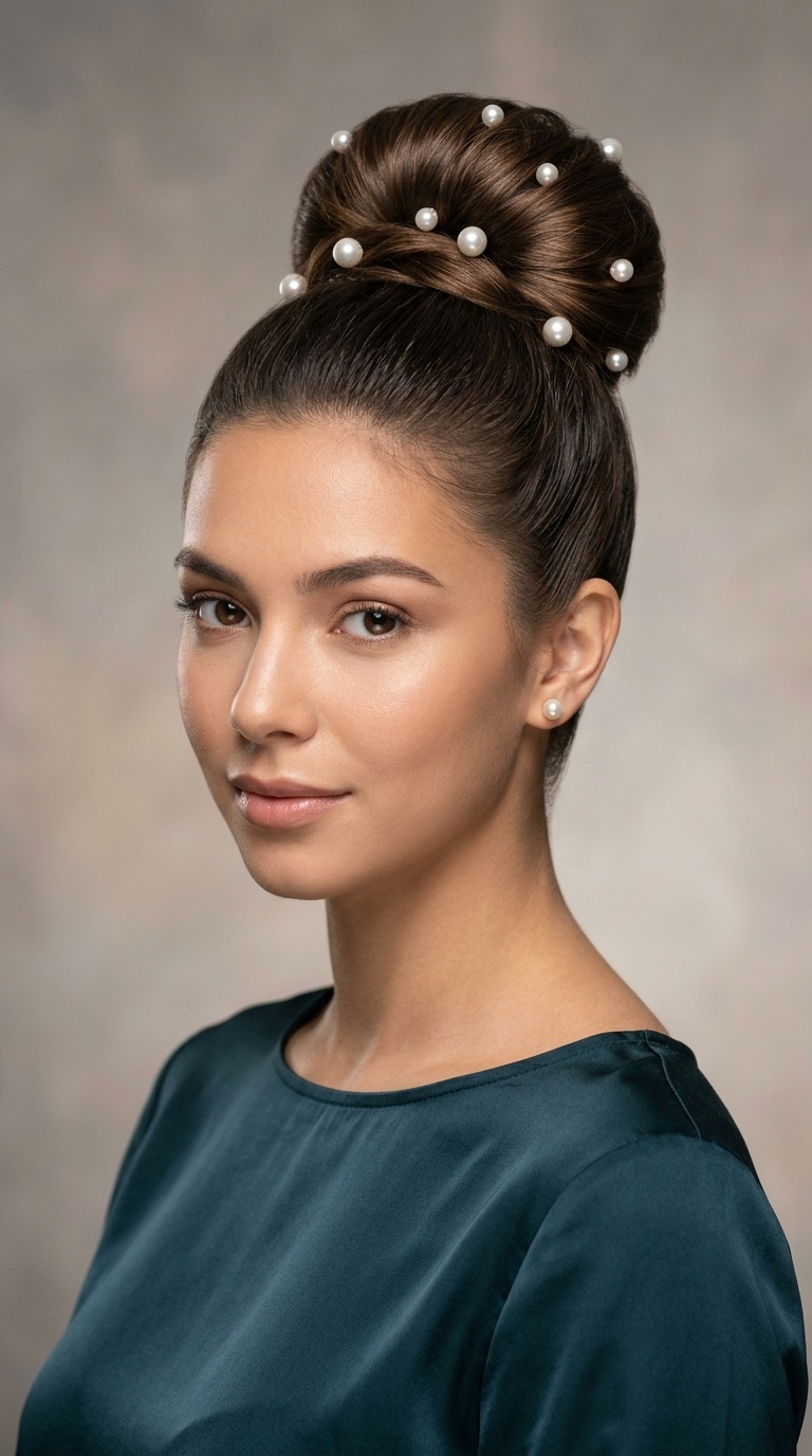 Donut Bun with Pearl Accents