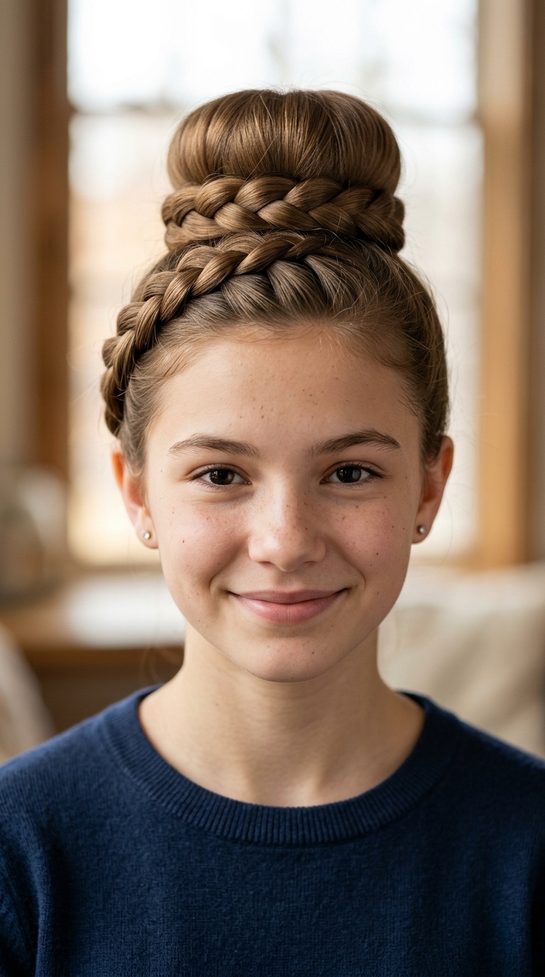 Donut Bun with Wrap-Around Braid