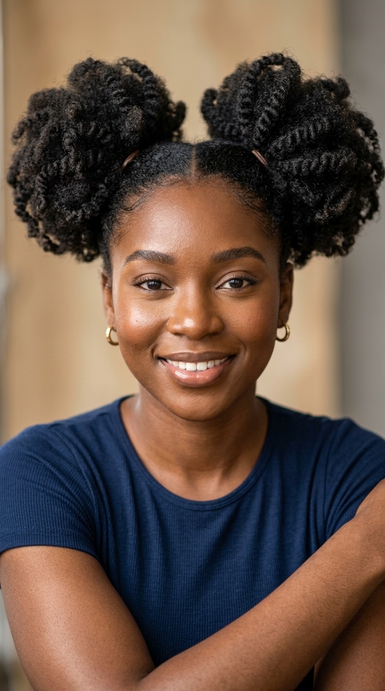 Double Afro Puffs (Space Buns)