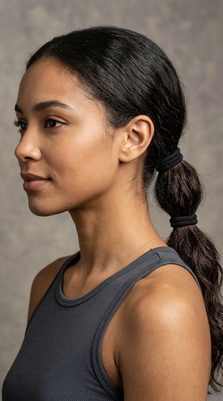 Double-Banded Low Ponytail