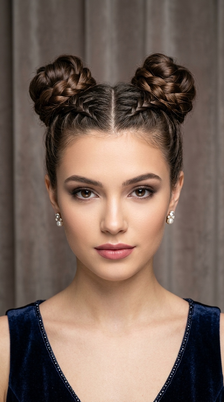 Double Braided Space Buns (Formal Edit)