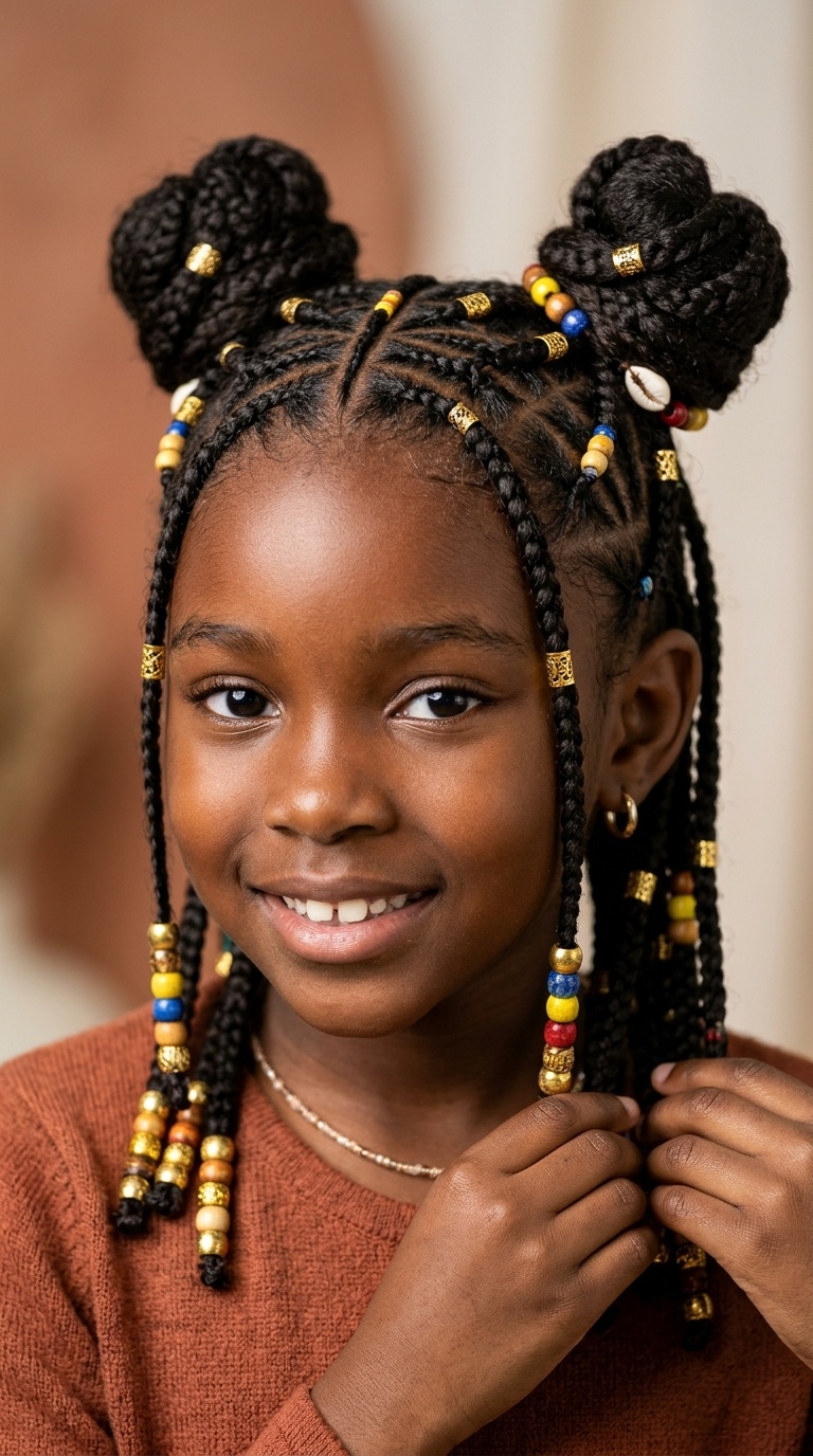 Double Bun Fulani Design