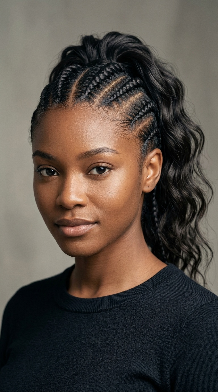 Double Cornrow Mohawk